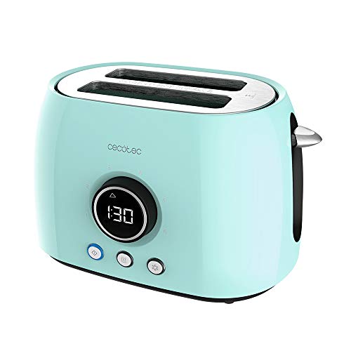 Cecotec Digitale Toaster ClassicToast 8000 Blue Double. 800W, 2 Extra breiten kurzen Schlitzen, 3 Voreingestellte Funktionen von Cecotec