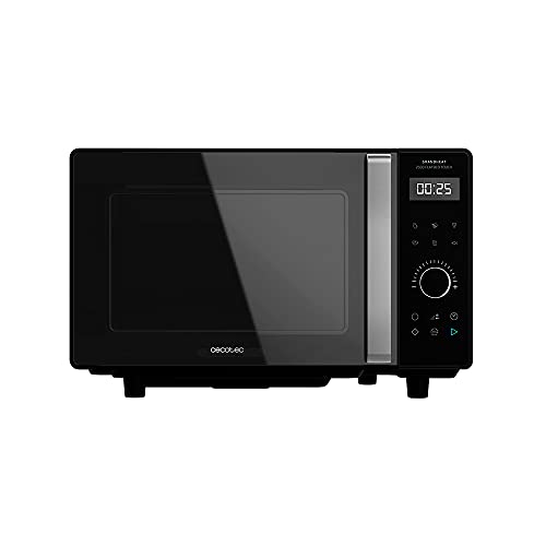 Cecotec Digitale Touch-Mikrowelle ohne Teller GrandHeat 2500 Flatbed Touch Black. 800 W, 25 Liter Fassungsvermögen, 8 vorkonfigurierte Funktionen, Timer von Cecotec