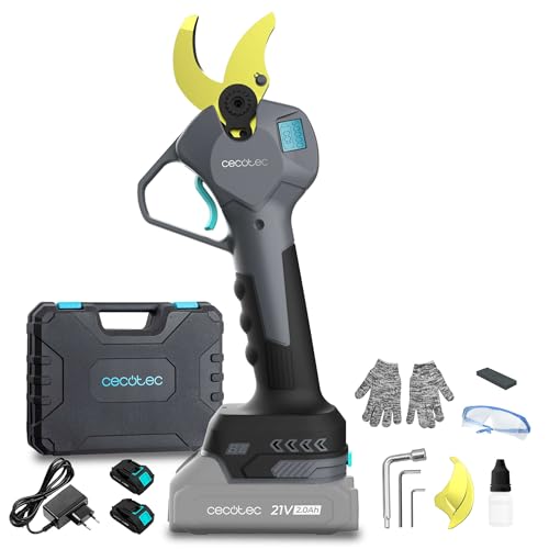 Cecotec Elektrische Gartenschere TitanCut 3000, 2 Akkus 21 V, bürstenloser Motor, Zweige bis 30 mm, Klingen mit Titanbeschichtung, digitale Steuerung, inkl. Koffer und Zubehör von Cecotec