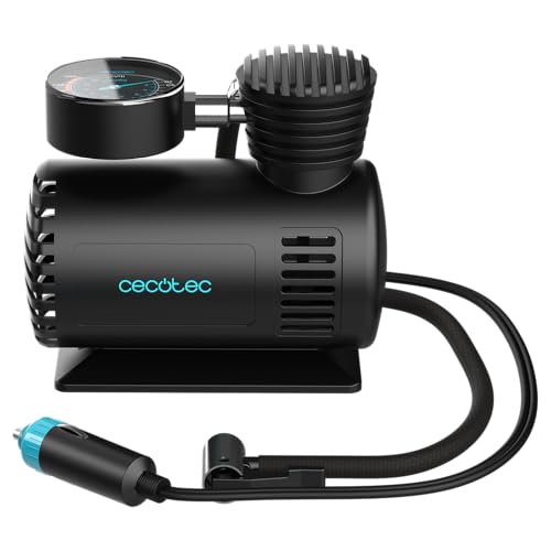Cecotec Elektrische Luftpumpe - Spannung 12V - Luftkompressor - CecoRaptor Perfect Pump. Maximalstrom 10A, Maximaldruck 250PSI, Zylinderdurchmesser 16 mm, 2,8 m Kabel, Zigarettenanzünder, Luftschlauch von Cecotec