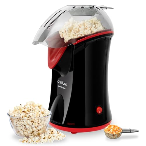 Cecotec Elektrische Popcornmaschine Fun&Taste P'Corn. Popcorn-Maschine, 1200 W, Konvektion, Popcorn in 2 Minuten fertig, Inklusive Dosierlöffel, Leicht zu reinigen, Überhitzungsschutz von Cecotec