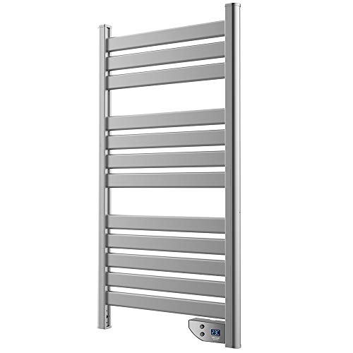 Cecotec Elektrischer Badheizkörper ReadyWarm 9050 Twin Towel Steel. 500 W, 2 Modi Heizung, Aluminium, geringer Stromverbrauch, Schutzart IP24, LED-Bildschirm SmartTemp, Dunkelgrau von Cecotec