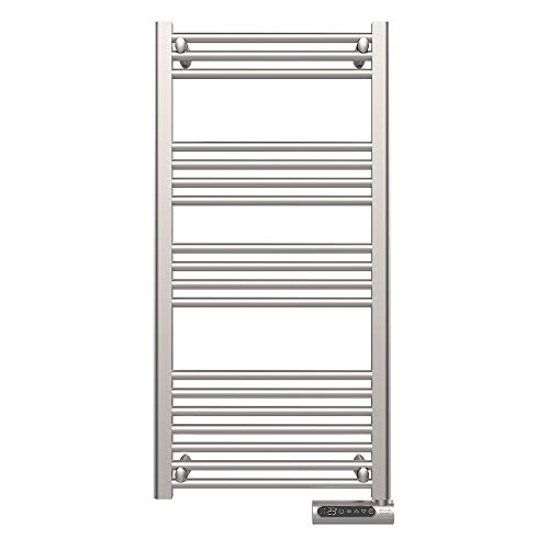 Cecotec Elektrischer Badheizkörper ReadyWarm 9200 Smart Towel Steel. 750 W, LED-Display, Touch Control, Timer, 3 Betriebsmodi, ideal für Badezimmer, 2 Sicherheitssysteme, IP24, Schwarz von Cecotec