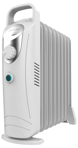 Cecotec Elektrischer Ölradiator mit niedrigem Verbrauch – 9 Module – ReadyWarm 900 Space White. 1000 W, einfache Bedienung, Tragegriff, Sicherheitssystem, ideal für 15 m², Weiß von Cecotec
