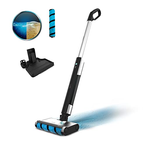 Cecotec Elektrischer Wischmopp FreeGo Wash. 40W, 40 Minuten Autonomie, Wet Jalisco Absorbent Roller, 420 ml sauberer und 150ml schmutziger Wassertank, Automatischer Sprüher undSelbstreinigungsstation von Cecotec