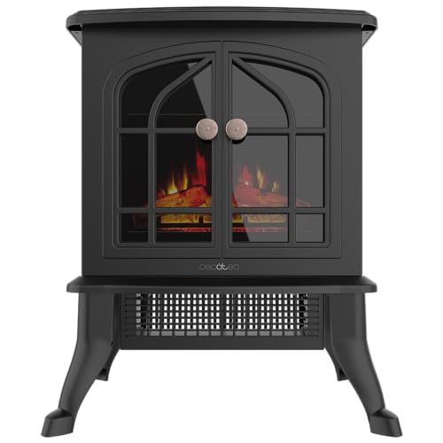 Cecotec Elektro-Standkamin ReadyWarm 2000 Flames. 2000 W, 2 Leistungsstufen, Einstellbarer Thermostat und Unabhängige Flammensteuerung, Abdeckungsbereich 25 m2 von Cecotec