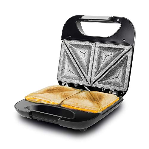 Cecotec Toast Dreiecke Oberfläche.RockStone Antihaftbeschichtung, Kapazität für 2 Sandwiches, Dreiecksoberfläche, Cold Touch-Griff, Kabelverschraubung, 750 W. von Cecotec