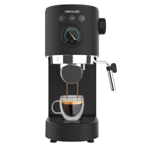 Cecotec Espressomaschine Cafelizzia Fast Pro. 1350 W, Thermoblock, ForceAroma-Technologie mit 20 Bars, verstellbare Dampfdüse, Doppelter Auslauf, Tassenwärmer, Abnehmbarer Wassertank von Cecotec