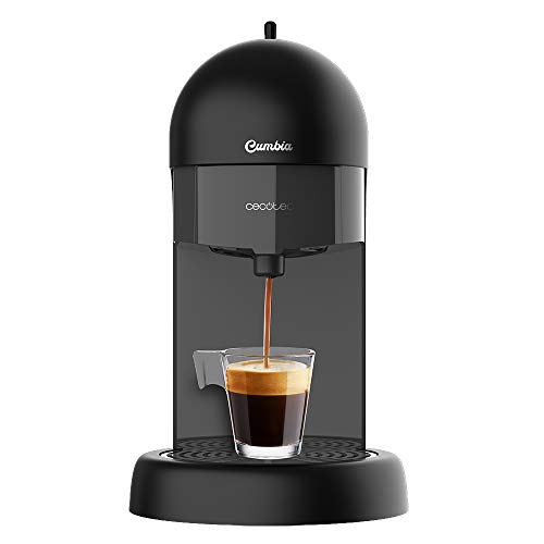 Cecotec Espressomaschine Cumbia Capricciosa Black. 19 Druckstäbe, Geeignet für gemahlenen Kaffee und ESE-Einzeldosis-Kapseln, 600 ml Wassertank, spülmaschinenfester Filter [Energieeffizienzklasse A +] von Cecotec