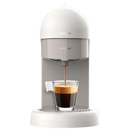 Cecotec Espressomaschine Cumbia Capricciosa White. 19 Druckstäbe, Geeignet für gemahlenen Kaffee und ESE-Einzeldosis-Kapseln, 600 ml Wassertank, spülmaschinenfester Filter [Energieeffizienzklasse A +] von Cecotec