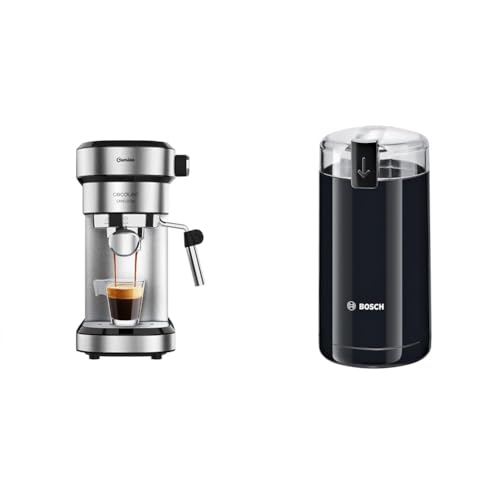 Cecotec Espressomaschine Espresso und Cappuccino Cafelizzia 790 Steel Pro. 1350W, Manometer & Bosch Hausgeräte TSM6A013B Kaffeemühle, Schwarz Cecotec Espressomaschine Espresso und Cappuccino Cafelizzia 790 Steel Pro. 1350W, Manometer & Bosch Hausgeräte TSM6A013B Kaffeemühle, Schwarz von Cecotec