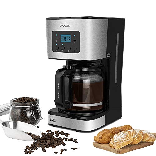 Cecotec Filterkaffeemaschine Coffee 66 Smart. 950 W, 1,5L, Hitzebeständige Kanne Permanentfilter, Timer Autoclean Exteme Aroma LCD Display Wärmplatte Abschaltautomatik Dosierer Schwarz Edelstahl von Cecotec