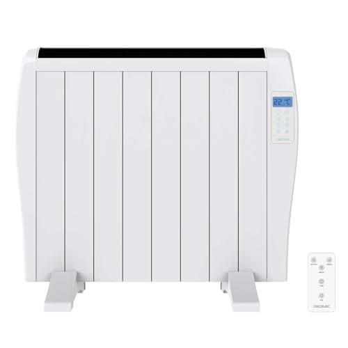 Cecotec Flachheizkörper mit Fernbedienung ReadyWarm 1800 Thermal. 1200 W, 8 Elemente aus Aluminium, LCD-Bildschirm, 3 Heizungsmodi, Timer, Slim Design, Überhitzungsschutz Overprotect System von Cecotec