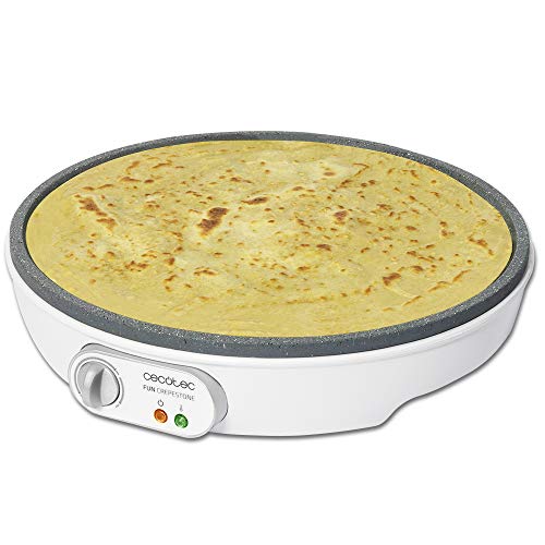Cecotec Fun Crepestone Crêpesmaker. RockStone Antihaftbeschichtung, Verstellbarer Temperaturregler, 30,5 cm Durchmesser, Inkl. Spatel und Teigverteiler., 1000 W. von Cecotec