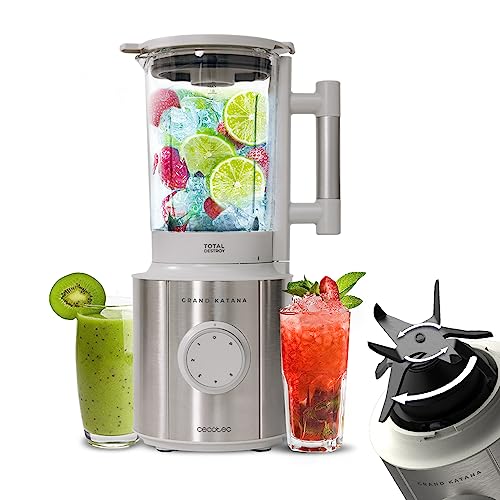 Cecotec Standmixer Grand Katana 2700MAX Total Destroy W. Maximalleistung 2700W, Gegenläufige Technologie, 8-Klingen-Messer mit schwarzer Titanbeschichtung, Thermoresistenter Krug 1,8L von Cecotec