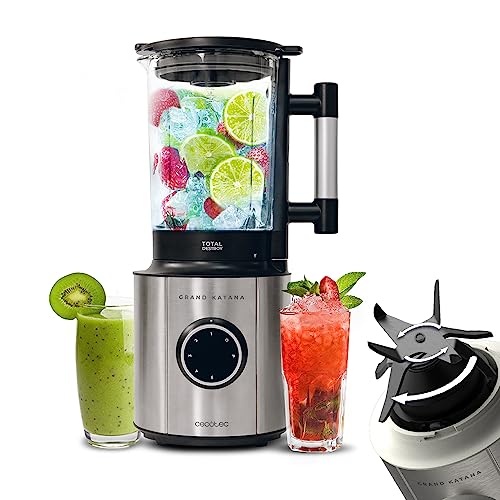 Cecotec Standmixer Grand Katana 2700MAX Total Destroy B. Nennleistung 1800W und Maximal 2700W, Gegenläufige Technologie, 8-Klingen-Messer mit schwarzer Titanbeschichtung, Thermoresistenter Krug 1,8 L von Cecotec