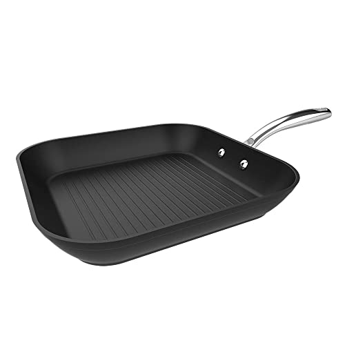 Cecotec Grill Polka Fantasy Grill Silver. Durchmesser 28 cm, Geschmiedetes Aluminium, Whitford Eterna Antihaftbeschichtung, PFOA-frei, Edelstahlgriff, Geeignet für alle Herdarten von Cecotec