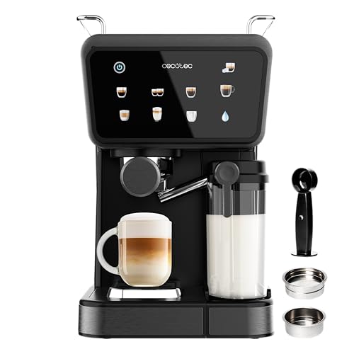 Cecotec Halbautomatische Espresso-Kaffeemaschine, 1350 W, 20 bar, kalt, warm oder warm, Touchscreen, 1,5 l Wassertank, 500 ml Milchtank, Doppelarm Cecotec Halbautomatische Espresso-Kaffeemaschine, 1350 W, 20 bar, kalt, warm oder warm, Touchscreen, 1,5 l Wassertank, 500 ml Milchtank, Doppelarm von Cecotec