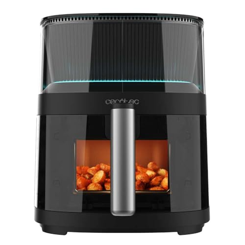 Cecotec Heißluftfritteuse Cecofry Neon 5000, 5 L, Wasserspray für perfektes Garen, Healthy Crispy und PerfectCook Technologie, 10 voreingestellte Menüs, Fenster und Innenlicht, Touch-Steuerung. von Cecotec