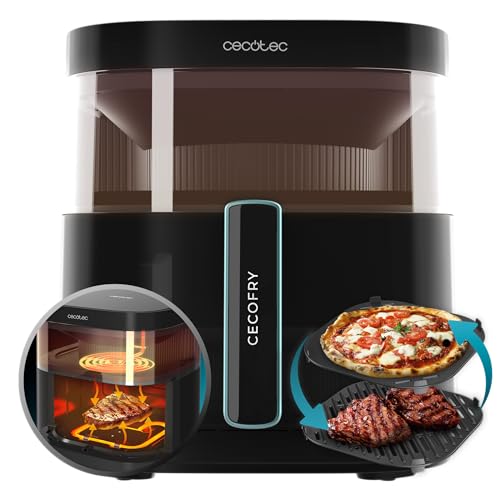 Cecotec Heißluftfritteuse ohne Öl - 6L mit Fenster Air Fryer Cecofry DuoHeat 6000. 2200W, Doppelte Heizelemente, 3D-Garen, Grillin Style, 8 Menüs, Temperaturregelung 80-200°C von Cecotec