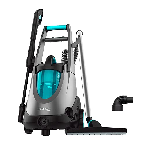 Cecotec Hochdrucksauger Conga Triton 4000 UltraClean. 1500 W, 4-in-1: Hochdruckreinigungsfunktion, Nass- und Trockensauger und Blasfunktion, 120 bar, Saugleistung 15 kPa, Schwarz, Blau, Grau. von Cecotec