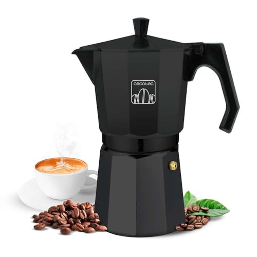 Cecotec Italienischer Kaffeekocher Cumbia Mokclassic 1200 Black, 600 ml, Aluminium mit einer Kapazität 12 Tassen Kaffee, geeignet für alle Arten von Kochfeldern, leicht zu reinigen, spülmaschinenfest von Cecotec