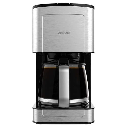 Cecotec Kaffeemaschine Coffee 56 Heat, 800W, Programmieren Sie Ihren Kaffee, Edelstahl, LCD-Bildschirm, Tropfenschutz, Fassungsvermögen 1,3L, 12 Tassen, Automatische Abschaltung, Tank mit Fenster von Cecotec