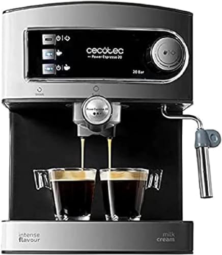 Cecotec Cumbia Power Espresso 20 Barista Aromax Kaffeemaschine. Leistung 2900 W, 2 Heizsysteme, 20-bar-Druckpumpe, Manometer, Doppelauslassfilterhalter und 2 Filter (Basic) von Cecotec