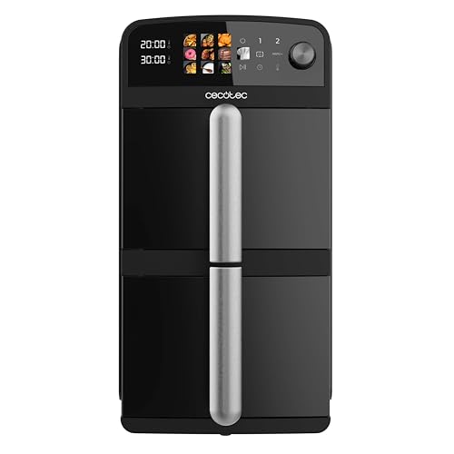 Cecotec Luftfritteuse, 10 l, mit überlappenden Behältern Cecofry DuoLevel 10.000. 2400 W, Behälter mit 5 l, Touch-Steuerung, 6 voreingestellte Programme für schnelles und gesundes Kochen. von Cecotec