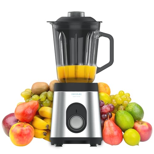 Cecotec Mixer Glas Power Schwarz Titan 1000 INOX. 1000 W, Edelstahlgehäuse, 6-Blatt-Blatt mit schwarzer Titanbeschichtung, 1,5-l-Glaskrug, 5 Geschwindigkeiten [Energieeffizienzklasse A +] von Cecotec