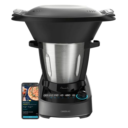 Cecotec Multifunktions-Küchenmaschine Mambo 11090, 1600W, 37 Funktionen, APP, Waage, 3,3L Edelstahlkrug, Spülmaschinenfest, Rezeptbuch und Zubehör, Selbstreinigung, MamboMix-Löffel von Cecotec