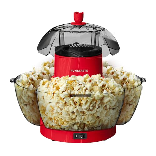 Cecotec P'Corn Lotus - Elektrische Popcornmaschine. 1200 W, fertig in 2 Minuten, inklusive 4 abnehmbarer Behälter, Gesamtkapazität von 4,5 Litern von Cecotec