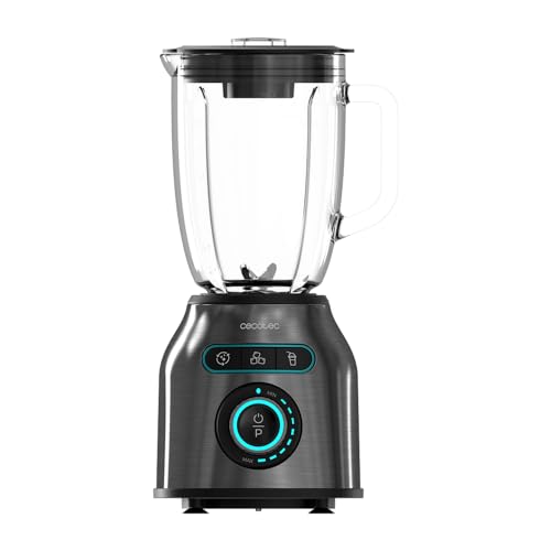 Cecotec Standmixer Power Black Titanium 2200MAX Smooth, 2200 W maximale Leistung, 6 Klingen aus Edelstahl, Ice-Crush-Funktion, Turbo- und Smoothie-Funktion, AutoClean-Funktion von Cecotec