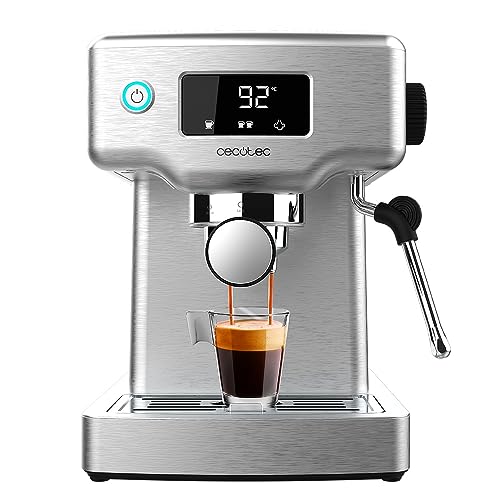 Cecotec Espressomaschine Power Espresso 20 Barista Compact. 1465 W, Thermoblock, 20 bar, Verdampfer, 2 Kaffeetassen, abnehmbarer Wassertank 1,8 l, Tablett zum Aufwärmen von Tassen von Cecotec