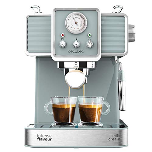 Cecotec Cumbia Power Espresso 20 Barista Aromax Kaffeemaschine. Leistung 2900 W, 2 Heizsysteme, 20-bar-Druckpumpe, Manometer, Doppelauslassfilterhalter und 2 Filter (Tradizionale) von Cecotec