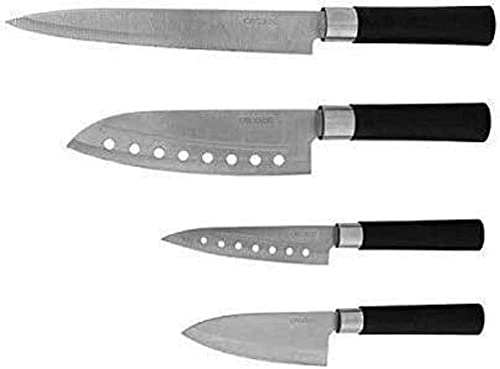 Cecotec Professionelles 4-Messer-Set mit 2 mm breit Klinge Santoku Messerset. Zwart von Cecotec