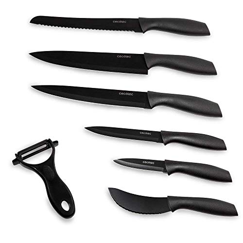 Cecotec Professionelles 7-Messer-Set Titanium Messerset. Profi-Messerset 7 Stück, 2 mm von Cecotec