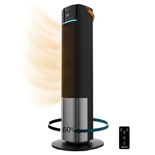 Cecotec Keramik-Heizlüfter ReadyWarm 2070 Max, 2000W, Digitalanzeige, Touch- und Fernbedienung, Oszillation, 3 Modi, Thermostat, 20 m², Programmierbarer Timer bis 24h, 60° Oszillation von Cecotec