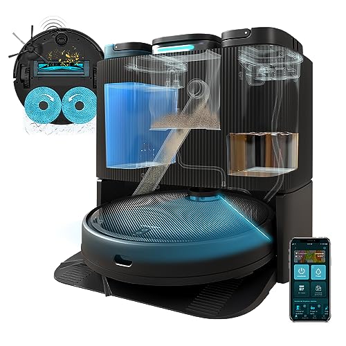 Cecotec Roboter Staubsauger und Bodenreinigungsroboter Conga 11090 Spin Revolution Home&Wash, Selbstleerstation, Auto-Waschen und Mop-Trocknung. Ultraschall-Laser-Navigation, 5000 Pa Saugmotor von Cecotec