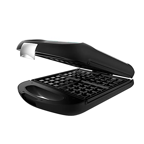 Cecotec Sandwichmaker Rock'nToast Family Waffel. 1500 W, Kapazität 4 Waffeln, Antihaftbeschichtung, 180º-Drehsystem, schnelles Aufheizen, Edelstahloberflächen von Cecotec