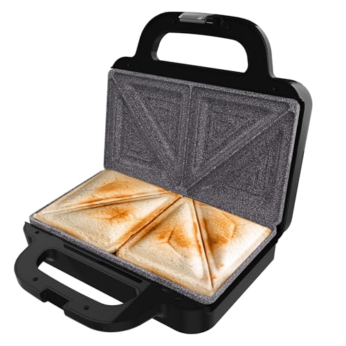 Cecotec Sandwichmaker Rock'nToast Deep Classic, 1000 W, größere Breite, dreieckige Platten, gleichmäßiges Toasten, RockStone-Beschichtung, Kapazität für 2 Sandwiches, PFOA-frei Cecotec Sandwichmaker Rock'nToast Deep Classic, 1000 W, größere Breite, dreieckige Platten, gleichmäßiges Toasten, RockStone-Beschichtung, Kapazität für 2 Sandwiches, PFOA-frei von Cecotec