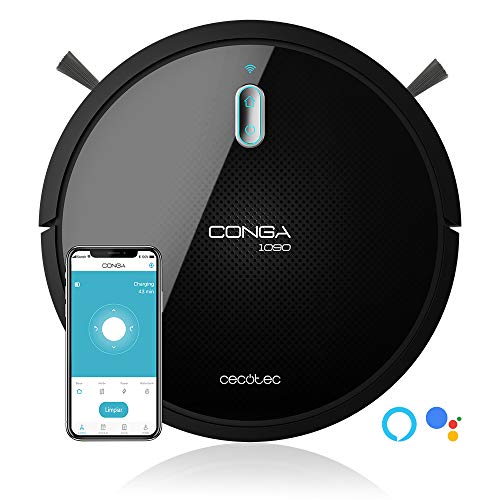 Cecotec Saugroboter Conga 1090 Connected Force. App Control, 1400 Pa, Vakuum, Sweep, Scrub and Wipe, Alexa und Google Assistant, Spezialbürste für Haustiere von Cecotec