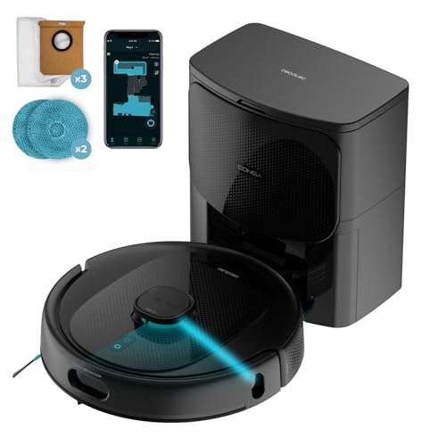 Cecotec Saugroboter Conga 9990 AI Spin Revolution Ultra Power Home Essential, 10.000 Pa, Lasernavigation, Automatikentleerung, Künstliche Intelligenz, umgeht Objekte, App, 240 min Akkulaufzeit. von Cecotec
