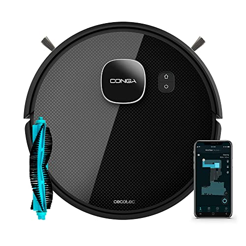 Cecotec Saugroboter Conga Eternal Max Vital. 110 Minuten Autonomie, 10 Programme, 3 Leistungs- und Schrubbstufen, Multifunktionsbürste, App, virtueller Assistent Alexa, Schwarz Cecotec Saugroboter Conga Eternal Max Vital. 110 Minuten Autonomie, 10 Programme, 3 Leistungs- und Schrubbstufen, Multifunktionsbürste, App, virtueller Assistent Alexa, Schwarz von Cecotec