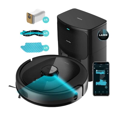 Cecotec Saugroboter mit Laser-Navigation und Selbstentleerungsstation Conga 8290 Immortal Ultra Power Home Genesis T. 7000 Pa, 280 min Laufzeit, Raumplan, 10 Modi, 3-Liter-Beutel, App-Steuerung von Cecotec