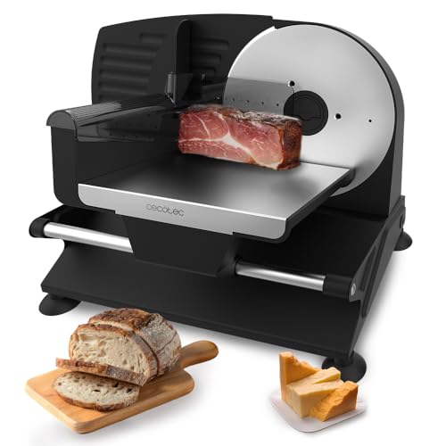 Cecotec Schneidemaschine aus Rock'nCut Shuriken Steel. 200 W, 190 mm Durchmesser Scheibe, stufenloses Einstellsystem, maximale Präzision mit einer Dicke von 0-15 mm, Edelstahlklinge. von Cecotec