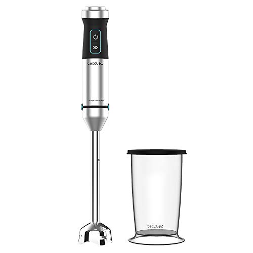 Cecotec Stabmixer Power TitanBlack 1500 XL. 1500 W, CrossBlades Technologie mit 4-Klinge-Blättern mit schwarzer Titan-Beschichtung, extralangem XL-Fuß, Spritzschutz-Klingeneinsatz von Cecotec