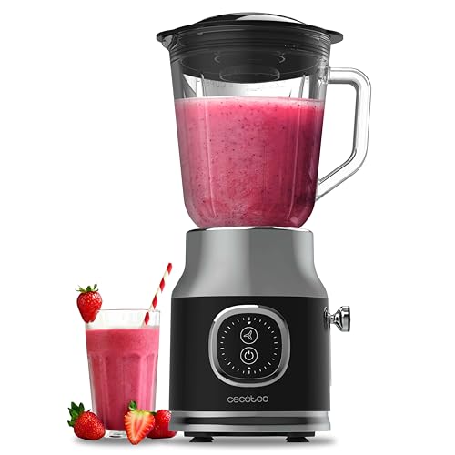Cecotec Standmixer Retro RetroTwist Black. 800W Maximale Leistung, Pulse-Funktion, 4-Klingen-Messer mit schwarzer Titanbeschichtung und 1L Krug, Vintage-Design in Schwarz von Cecotec