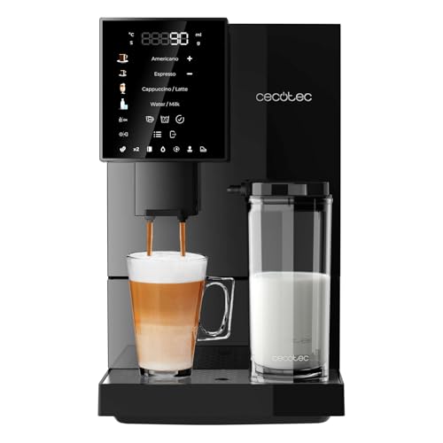 Cecotec Superautomatische Kaffeemaschine Cremmaet Compactccino Black, 19 Bar, Thermoblock-System, frisch gemahlene Bohnen mit Plug&Play, 150 g Kaffeebohnentank Mühle, 1,1 L Wassertank, 400 ml Milch Cecotec Superautomatische Kaffeemaschine Cremmaet Compactccino Black, 19 Bar, Thermoblock-System, frisch gemahlene Bohnen mit Plug&Play, 150 g Kaffeebohnentank Mühle, 1,1 L Wassertank, 400 ml Milch von Cecotec