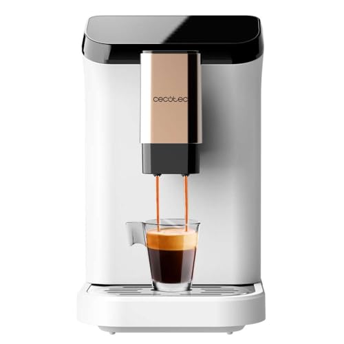 Cecotec Superautomatische Kaffeemaschine Cremmaet Macchia White Rose. 1350 W, Thermoblock, 19 Bar Pumpendruck, Plug&Play-System, Kaffeevorratsbehälter mit integrierter Mühle, Automatische Reinigung von Cecotec